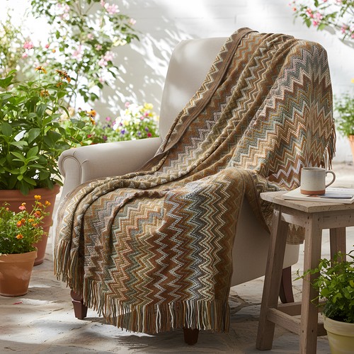 Boho wave striped throw - boho,