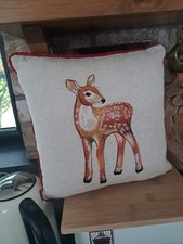 Cushion With Fawn Deer Christmas Decor