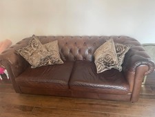 leather 3 seater chesterfield