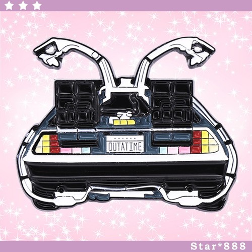 Bttf delorean car enamel pin - bttf,