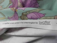 Swaffer Ianthe Jade Green Purple Iris Upholstery/drapery Fabric full width  x 3m