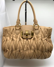 Miu Miu Matelasse leather tote