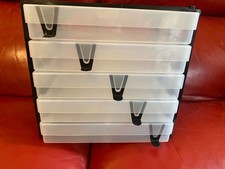 WestonBoxes Box Stak 5 a4 storage boxes and stackable rack