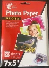 20 Sheets Gloss 7" x5" Photo