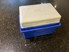 Vintage Coleman Flip Top Cooler Lunch Ice Box Blue 