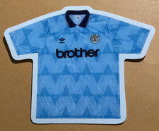 Man City 1989 Umbro Home Brother Football Shirt Vinyl Sticker Paul Lake Era