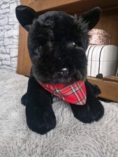Aurora Scottish Terrier Black Scotty Dog plush Teddy Toy 10" Handmade Indonesia 