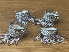 4 x Dolls House 1:12 Hand Made Chandelier Lampshades lilac and silver