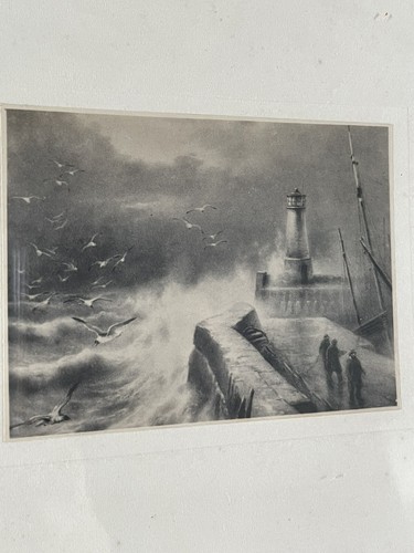 Antique framed picture scene - antique,