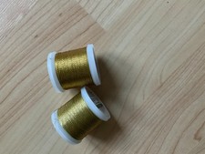 2x mid /deep Gold metallic sewing thread Madeira No 12  shades 34 38