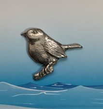 Robin Silver Pewter Pin Badge (P)