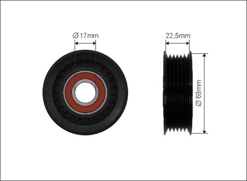 New tensioner pulley ribbed - pulley,, v-ribbed