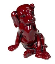 4” Flambe Red Seated Puppy