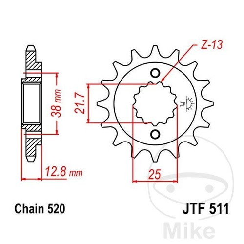 Sprocket for kawasaki - klr, 650