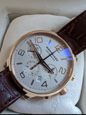 Montblanc Timewalker 18k Rose Gold 43mm Chronograph, on Alligator Leather Strap.