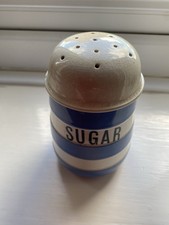 Vintage TG Green Blue Cornishware Sugar Sifter Green Shield And 0 For Overseas