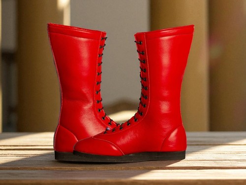 Leather wrestling shoes - leather,