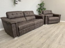 DFS - La-Z-Boy HOLLYWOOD Fabric 3 Seater Manual Recliner Sofa + Cuddler Armchair