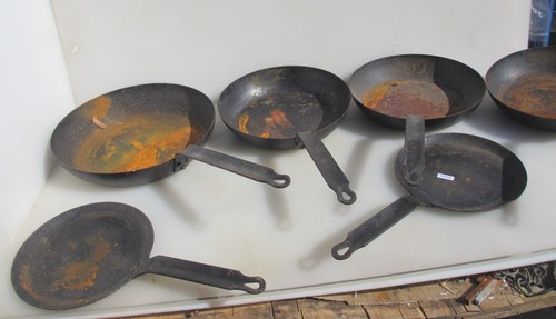 Large vintage iron frying - vintage, pan