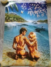 Vintage 1992 Athena Poster The Dolphin's Lagoon Retro 