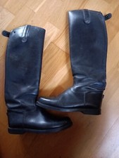 Rectiligne Long Leather Riding Boots With Zips. Size 37