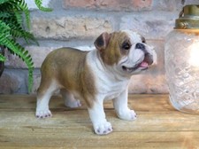 Standing British Bulldog Resin Ornament Home Indoor Decoration Puppy Dog Statue