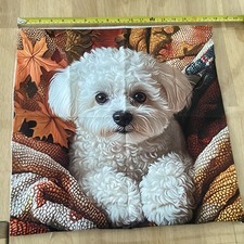 Cute Bichon Frisée Dog Cushion Cover 45 x 45cm NEW 