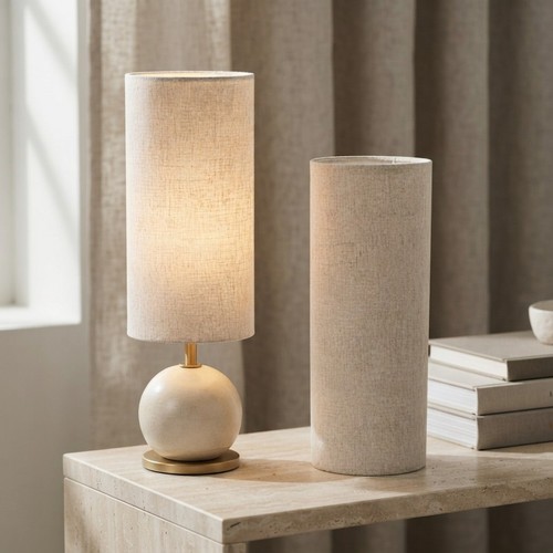 Timeless beige fabric lamp - beige,