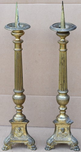 Old large pair french brass - old,