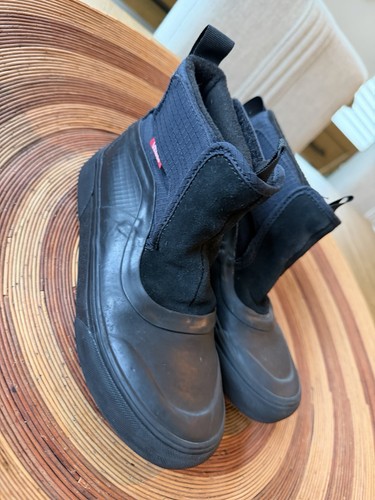 Vans black slip rain boots - vans,