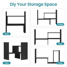 Bookcase Wood Desktop Book Shelf Expandable Desk Organiser Office Storage