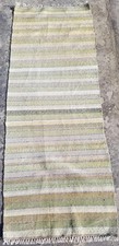 Vintage Traditional Handmade Striped Wool Multicolor Rag Runner Rug 165x61cm