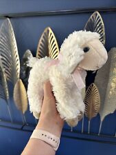 TJM Easter lamb sheep soft toy Plush pink Bow  vgc 9” tall