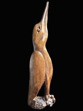 Unique Bittern/Heron Bird LARGE Wood Carving Hand Craft Statue Art Deco France?