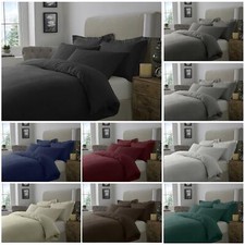 100% Brushed Cotton Duvet Cover Reversible Flannelette Sets With Pillowcases