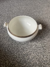 Bishop And Stonier Small Twin Handle Bowl, White and Gold