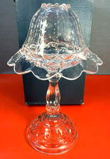 Rare Lead Crystal Czech Republic Bohemia Glass Candle Lamp Holder IMMACULATE