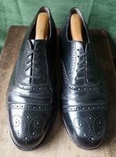 BARKER CAP TOE SEMI BROGUE OXFORD MENS BLACK CALF UK SIZE 7G
