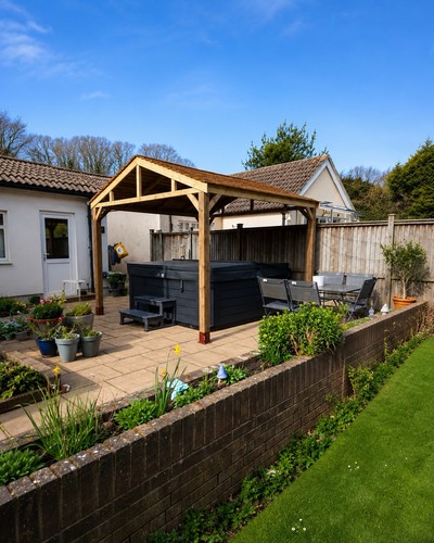 Wooden gazebo garden shelter - wooden,