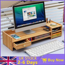Computer Desktop Monitor Stand Laptop TV Display Screen Storage PC Riser Shelf