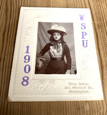 SUFFRAGETTE VOTES FOR WOMEN WSPU BIRMINGHAM MEMBER'S CABINET PHOTOGRAPH - 1908 .