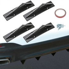 4Pcs Universal Lower Rear Body Bumper Diffuser Shark Fin Kit ABS Spoiler Black