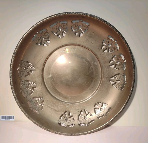 Vintage pierced brass dish - vintage,