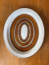 VINTAGE MIDWINTER STONEHENGE EARTH OVAL SERVING PLATE MID CENTURY POTTERY