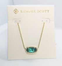 New Kendra Scott Elisa Pendant Gold Necklace In London Blue