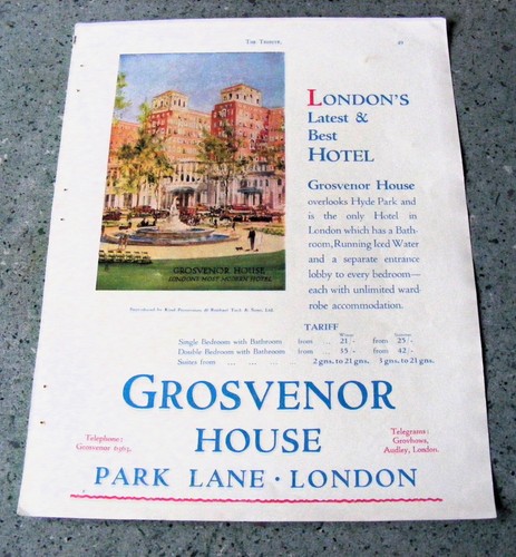 1930s grosvenor house hotel - grosvenor,