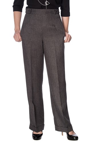 Grey wide leg high - high, waist