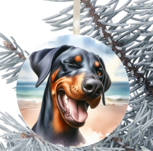 Doberman dog hanging bauble - doberman,