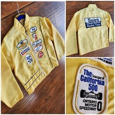RARE 🔥 Vintage 1950s RACING JACKET Inaugural CALIFORNIA 500 INDY Speedway SEARS