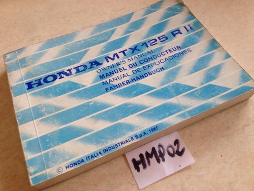 Owner manual honda mtx125rii - owner's,
